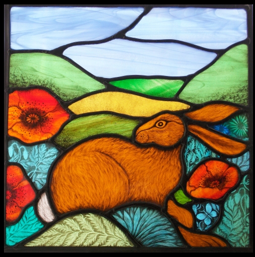 Hare in the Garden of England Stained Glass